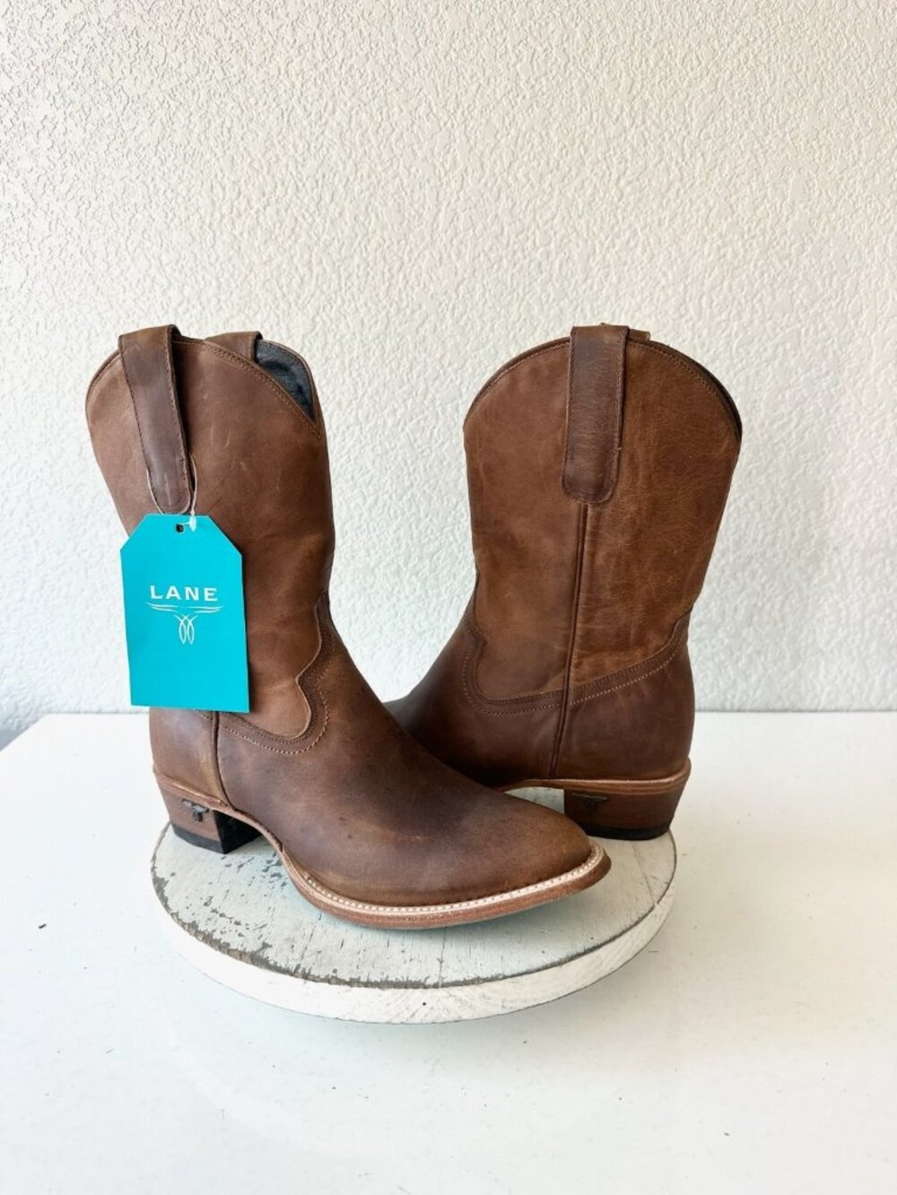Lane PLAIN JANE Desert Clay Midi Cowboy Boots Brown Western Cowgirl Short 10 - Picture 11 of 11